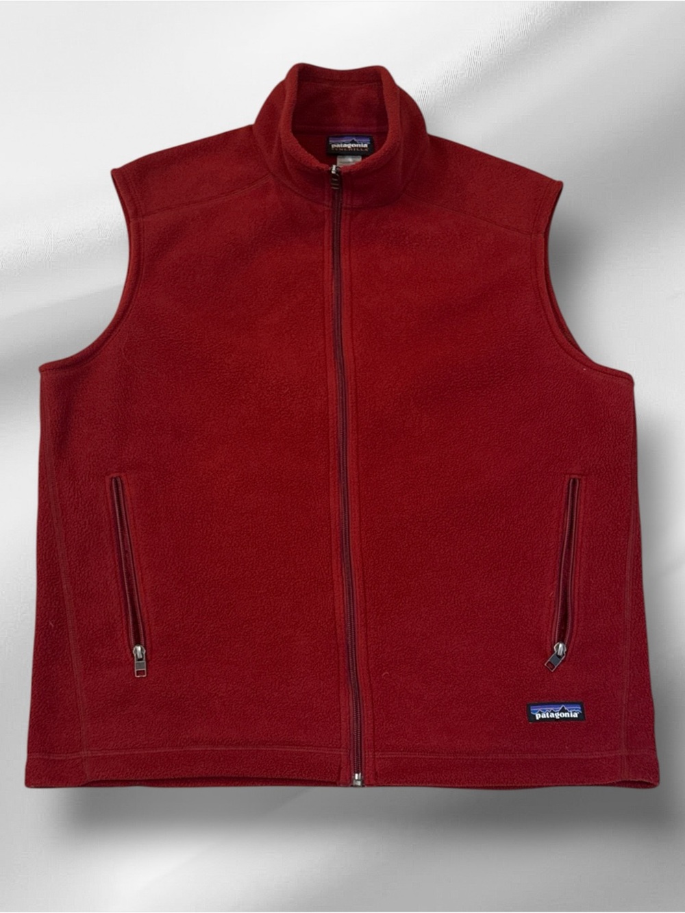 Patagonia Men's Red Fleece Full Zip Vest,  Size Large